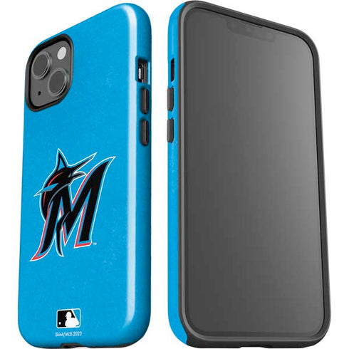 MLB Miami Marlins Solid Distressed iPhone 15 Impact Case